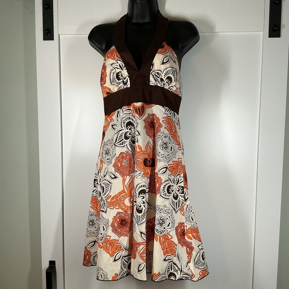 Speechless Dresses & Skirts - Speechless Y2K Halter Dress Womens Sz 5 Brown Paisley Babydoll Preppy Hoco Dance